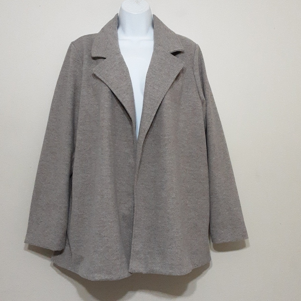 Joie open taupe pea coat cardigan women L  long sleeves  luxury soft cozy event